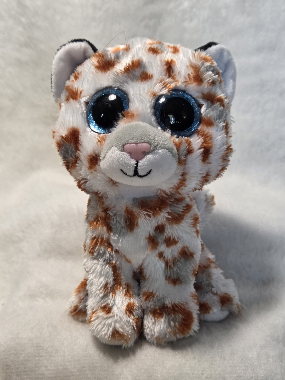 COCO Ty Beanie Boos 6" Leopard White with Brown Spots Blue Eyes NO HANGTAG